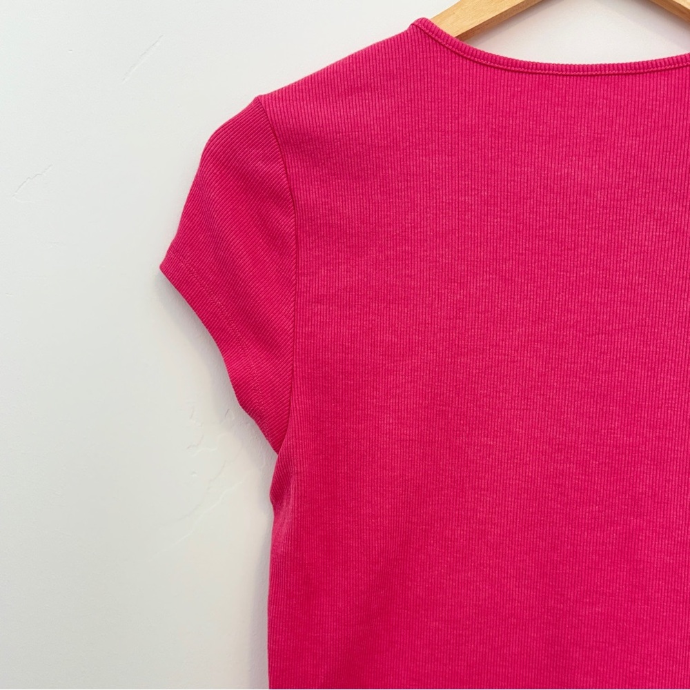 American Eagle Basic Ribbed Tee, Pink, Large - Picture 4 of 4